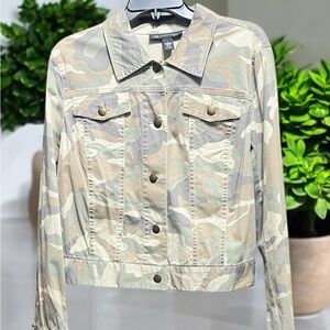 INC International Concepts Women's Green Camouflage Utility Jacket